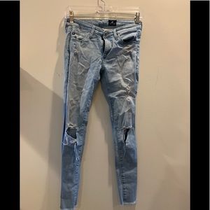 AG womens denim jeans ripped knee straight leg